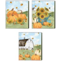 Framed 'Fall Sunshine 3 Piece Canvas Print Set' border=