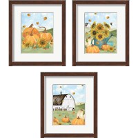 Framed 'Fall Sunshine 3 Piece Framed Art Print Set' border=