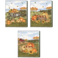 Framed 'Harvest Season 3 Piece Canvas Print Set' border=