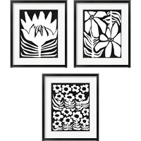 Framed 'Flower Power 3 Piece Framed Art Print Set' border=