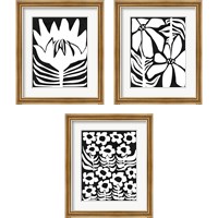 Framed 'Flower Power 3 Piece Framed Art Print Set' border=
