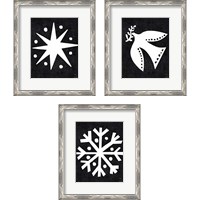 Framed 'Christmas Whimsy 3 Piece Framed Art Print Set' border=