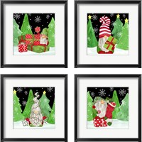 Framed 'Gnome for Christmas 4 Piece Framed Art Print Set' border=