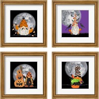 Framed 'Gnomes of Halloween 4 Piece Framed Art Print Set' border=