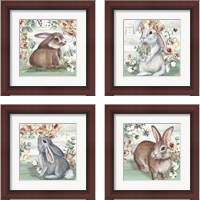 Framed 'Farmhouse Bunny 4 Piece Framed Art Print Set' border=
