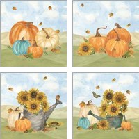 Framed 'Fall Sunshine 4 Piece Art Print Set' border=