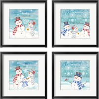 Framed 'Snow Lace 4 Piece Framed Art Print Set' border=