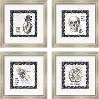 Framed 'Arsenic and Anatomy 4 Piece Framed Art Print Set' border=