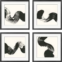 Framed 'Brushed  4 Piece Framed Art Print Set' border=