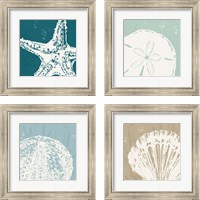 Framed 'Seaside Style 4 Piece Framed Art Print Set' border=