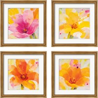 Framed 'Bright Tulips 4 Piece Framed Art Print Set' border=