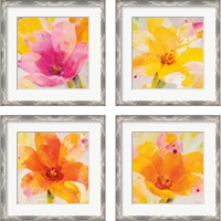 Framed 'Bright Tulips 4 Piece Framed Art Print Set' border=