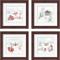 Framed 'Home For The Holidays 4 Piece Framed Art Print Set' border=