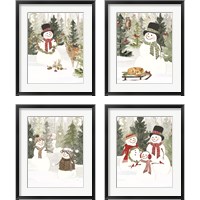 Framed Christmas in the Woods 4 Piece Framed Art Print Set