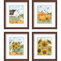 Framed 'Fall Sunshine 4 Piece Framed Art Print Set' border=