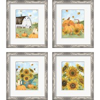 Framed 'Fall Sunshine 4 Piece Framed Art Print Set' border=