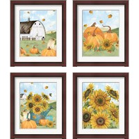 Framed 'Fall Sunshine 4 Piece Framed Art Print Set' border=