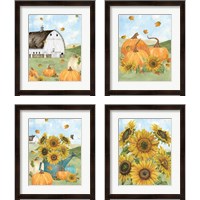 Framed 'Fall Sunshine 4 Piece Framed Art Print Set' border=