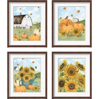 Framed 'Fall Sunshine 4 Piece Framed Art Print Set' border=