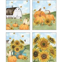 Framed 'Fall Sunshine 4 Piece Art Print Set' border=