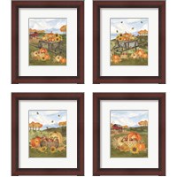 Framed 'Harvest Season 4 Piece Framed Art Print Set' border=