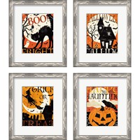 Framed 'Halloween is Calling 4 Piece Framed Art Print Set' border=