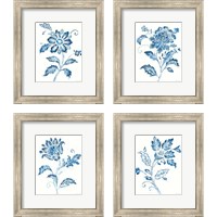 Framed 'Exotic Elegance Floral 4 Piece Framed Art Print Set' border=