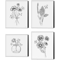 Framed 'Among Wildflowers 4 Piece Canvas Print Set' border=