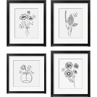 Framed 'Among Wildflowers 4 Piece Framed Art Print Set' border=