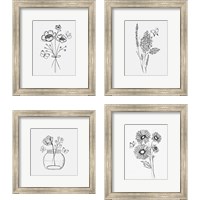 Framed 'Among Wildflowers 4 Piece Framed Art Print Set' border=